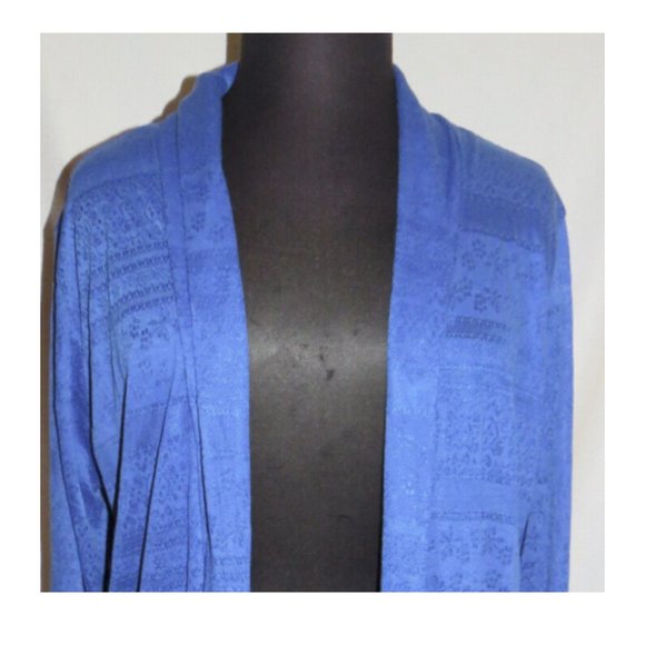 USA made, HG blue long sleeve open style long cardigan, Plus size 2X, NWT - Picture 3 of 6